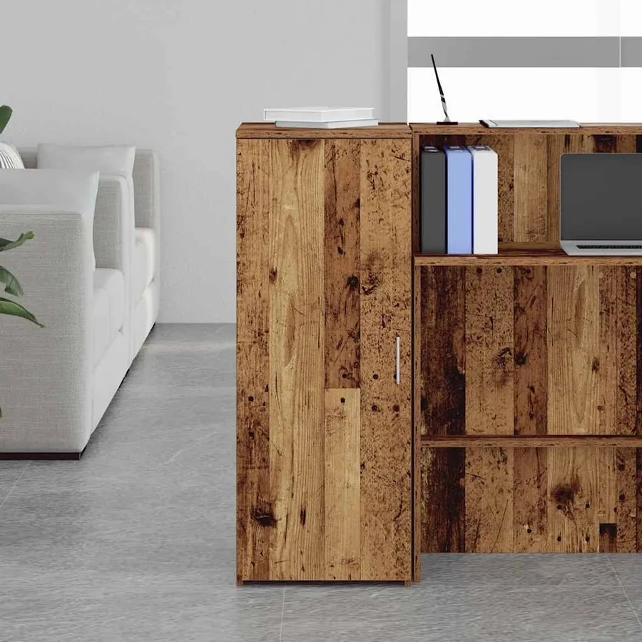 Armoire de rangement vieux bois 40x45x103,5cm bois d'ingénierie - 3