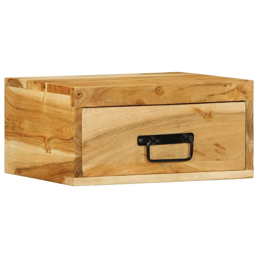 Tables de chevet murales 2 pcs bois massif d'acacia - 3