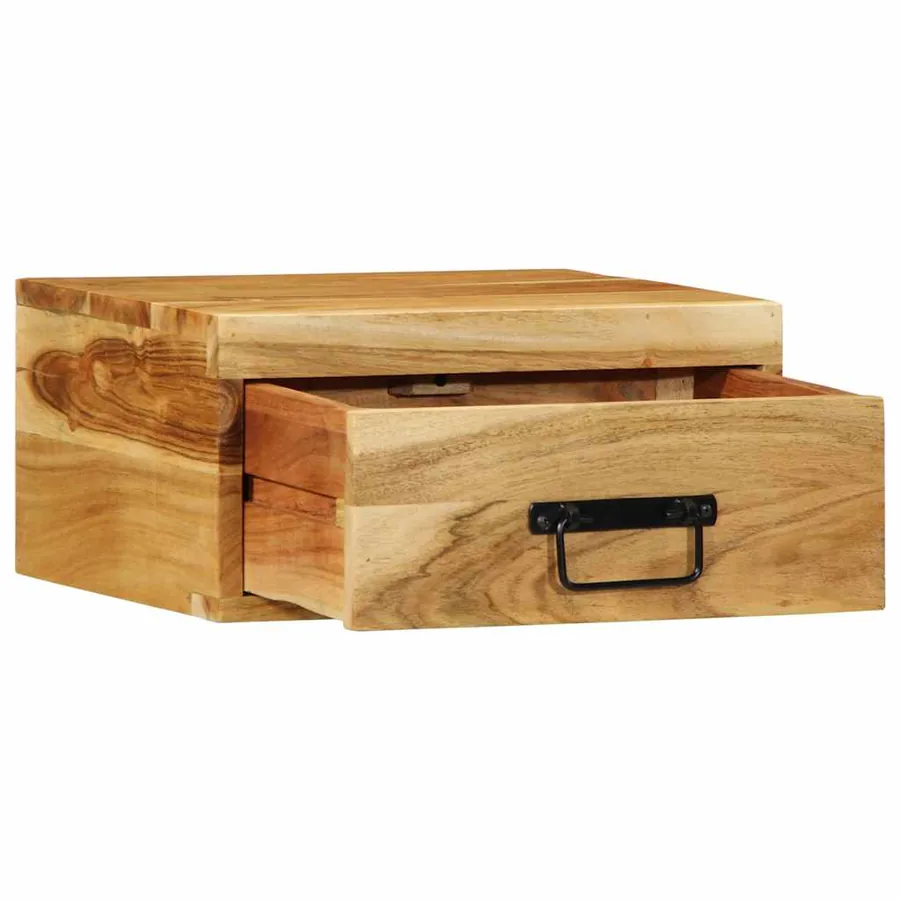 Tables de chevet murales 2 pcs bois massif d'acacia - 5