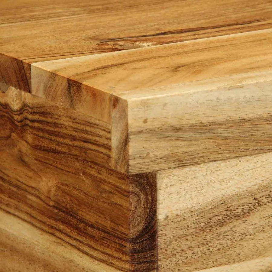 Tables de chevet murales 2 pcs bois massif d'acacia - 9