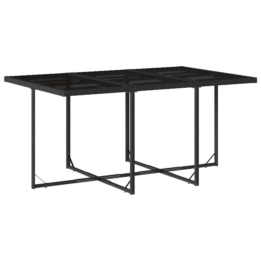 Ensemble à manger de jardin 11 pcs coussins noir résine tressée - 4