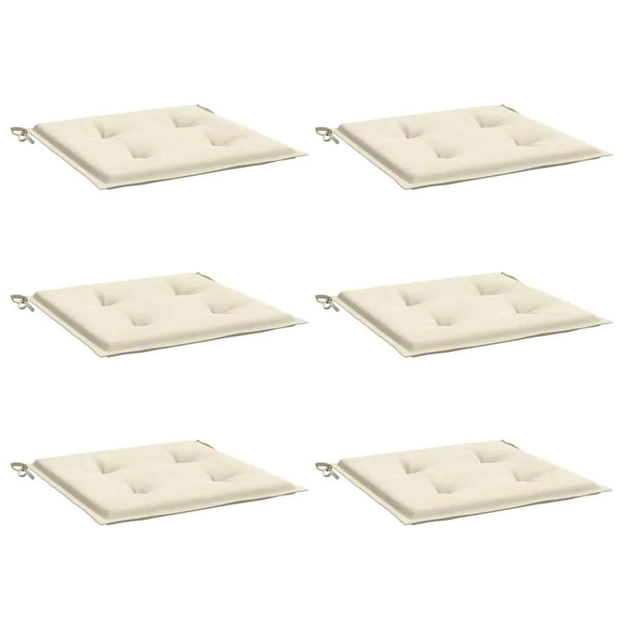 Coussins de chaise jardin lot de 6 crème 40x40x4cm tissu oxford - 3