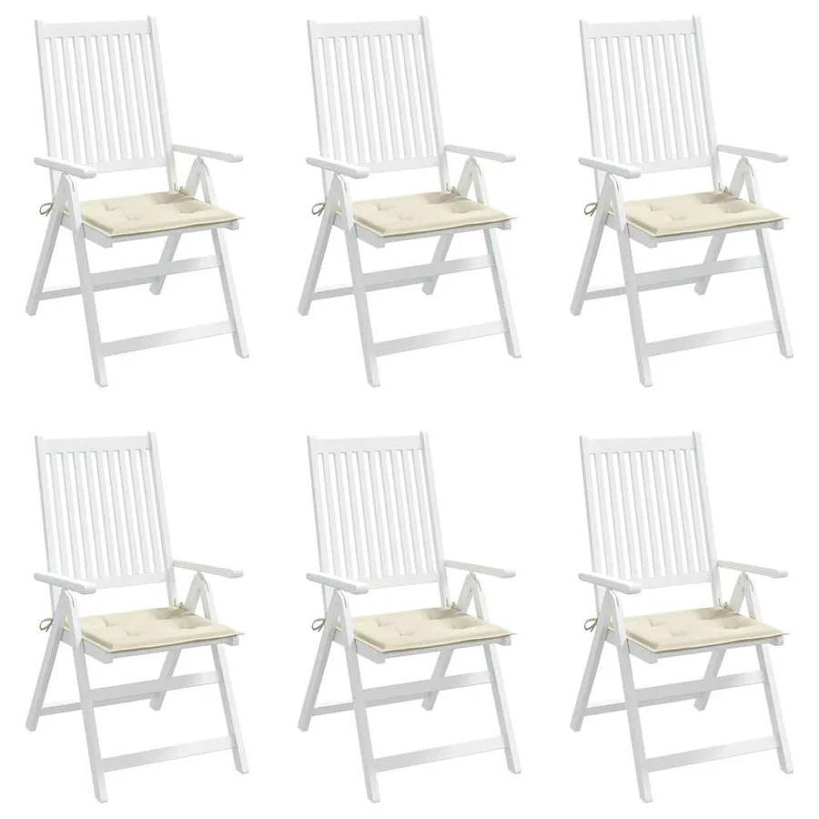 Coussins de chaise jardin lot de 6 crème 40x40x4cm tissu oxford - 4