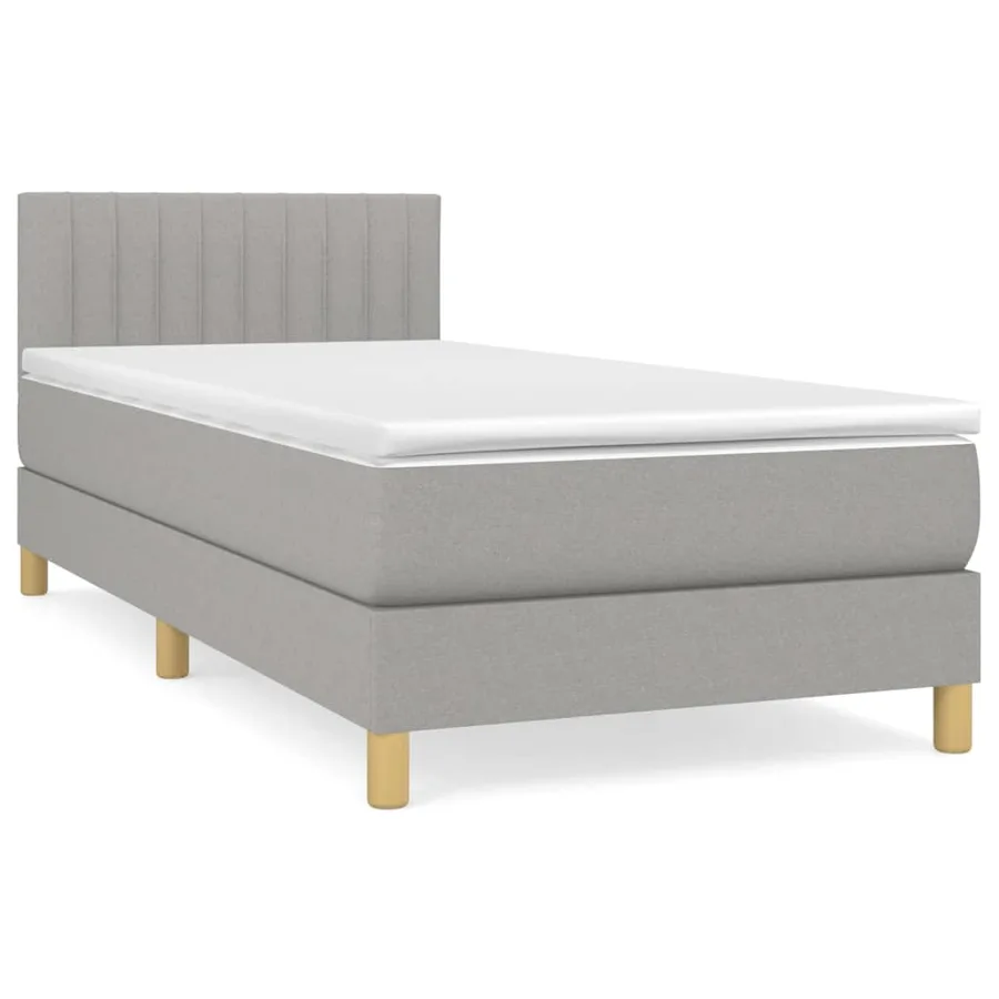 Sommier à lattes de lit et matelas Gris clair 90x190 cm Tissu - 2