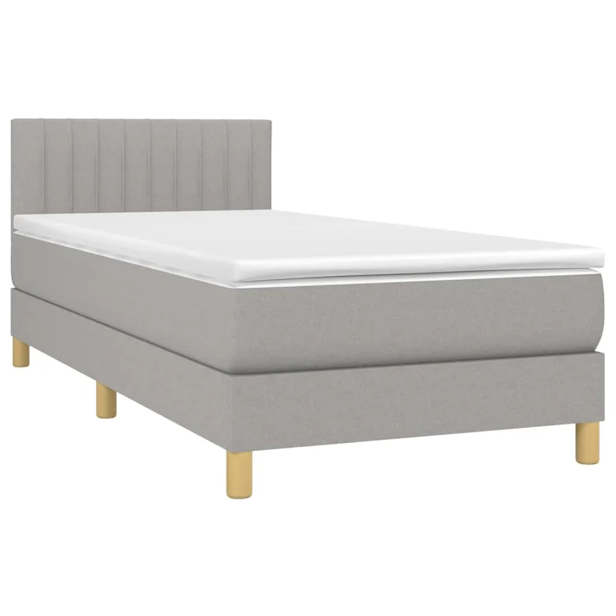 Sommier à lattes de lit et matelas Gris clair 90x190 cm Tissu - 3