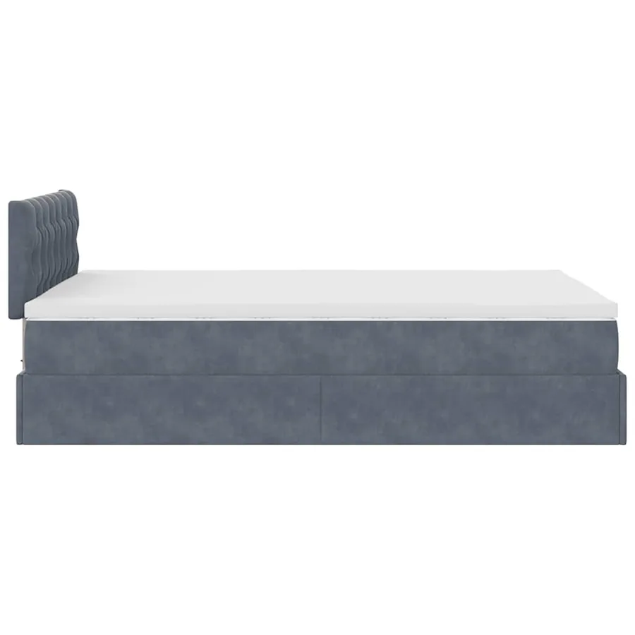 Lit ottoman avec matelas et LED gris foncé 90x200cm - 11