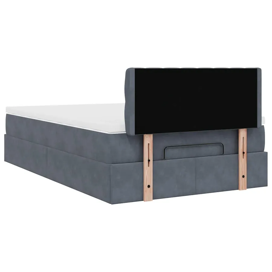 Lit ottoman avec matelas et LED gris foncé 90x200cm - 12