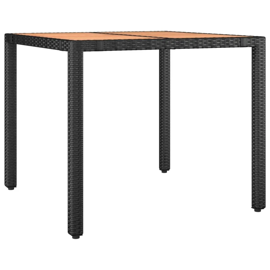 Ensemble à manger de jardin coussins 5pcs Noir Résine tressée - 6