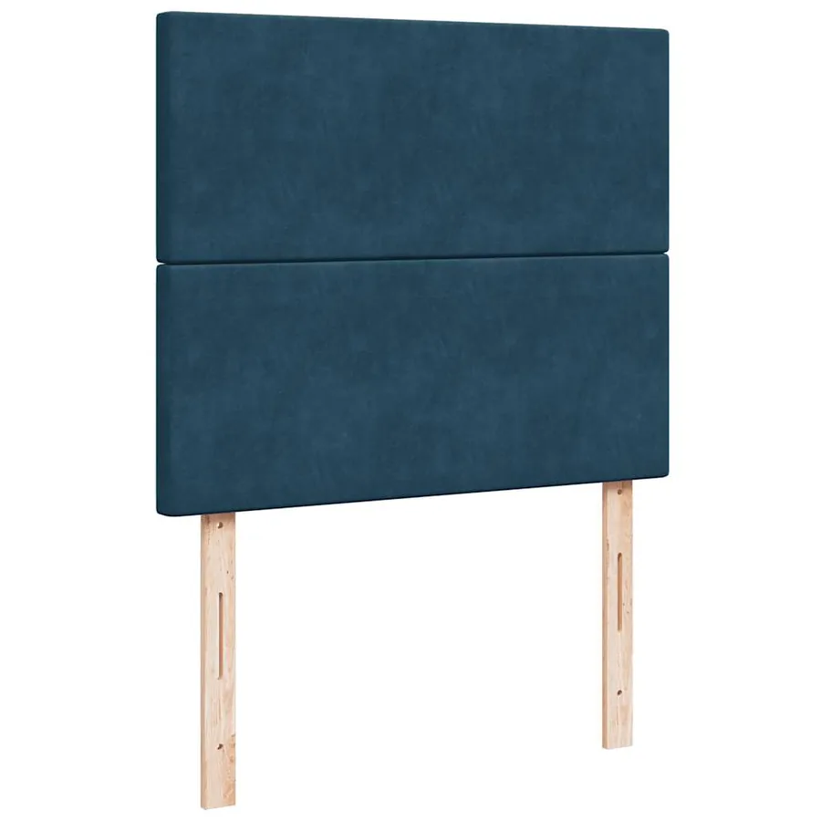 Cadre de lit ottoman avec matelas bleu foncé 120x190 cm velours - 12