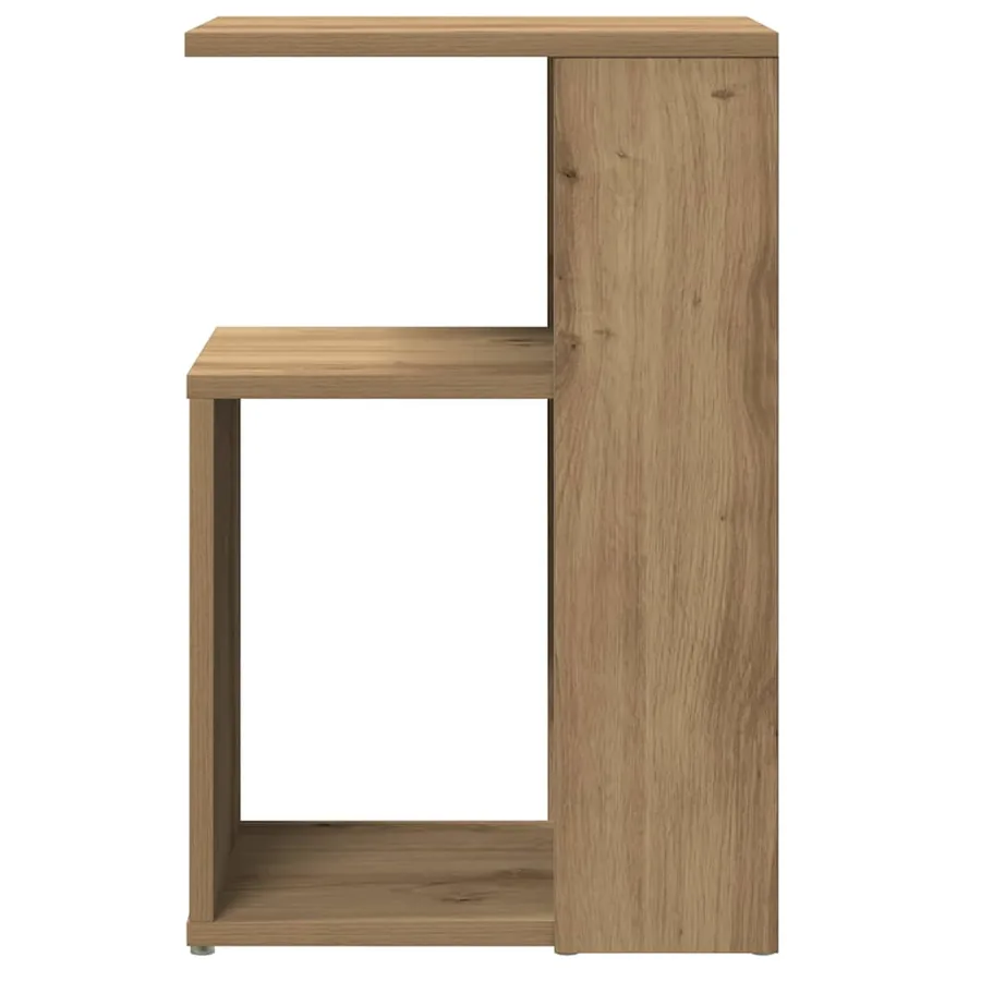 Table d'appoint chêne artisanal 36x30x56 cm bois d'ingénierie - 4
