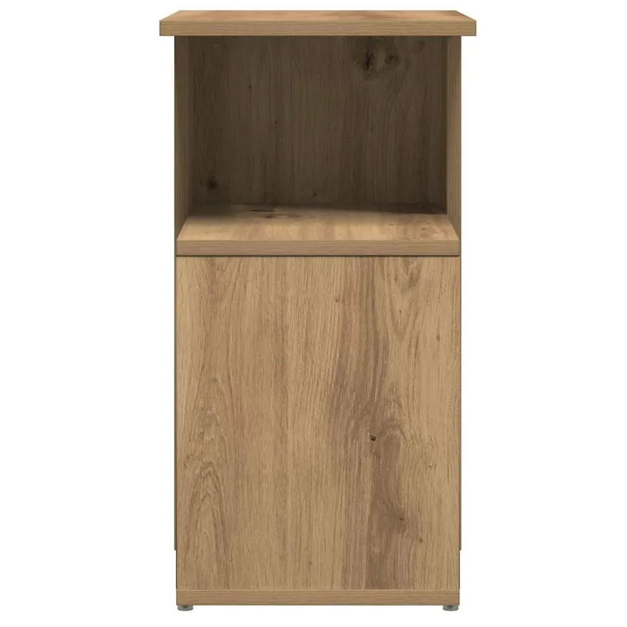 Table d'appoint chêne artisanal 36x30x56 cm bois d'ingénierie - 5