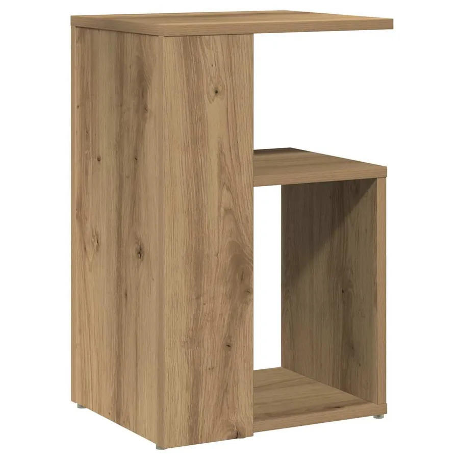 Table d'appoint chêne artisanal 36x30x56 cm bois d'ingénierie - 6