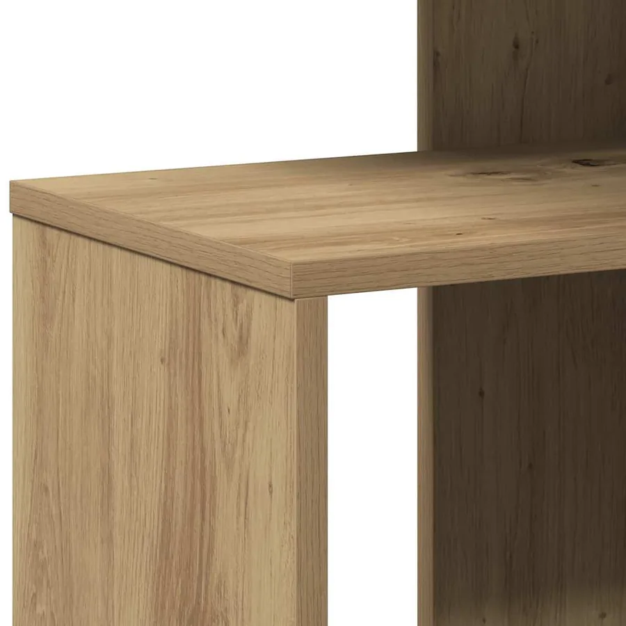 Table d'appoint chêne artisanal 36x30x56 cm bois d'ingénierie - 7