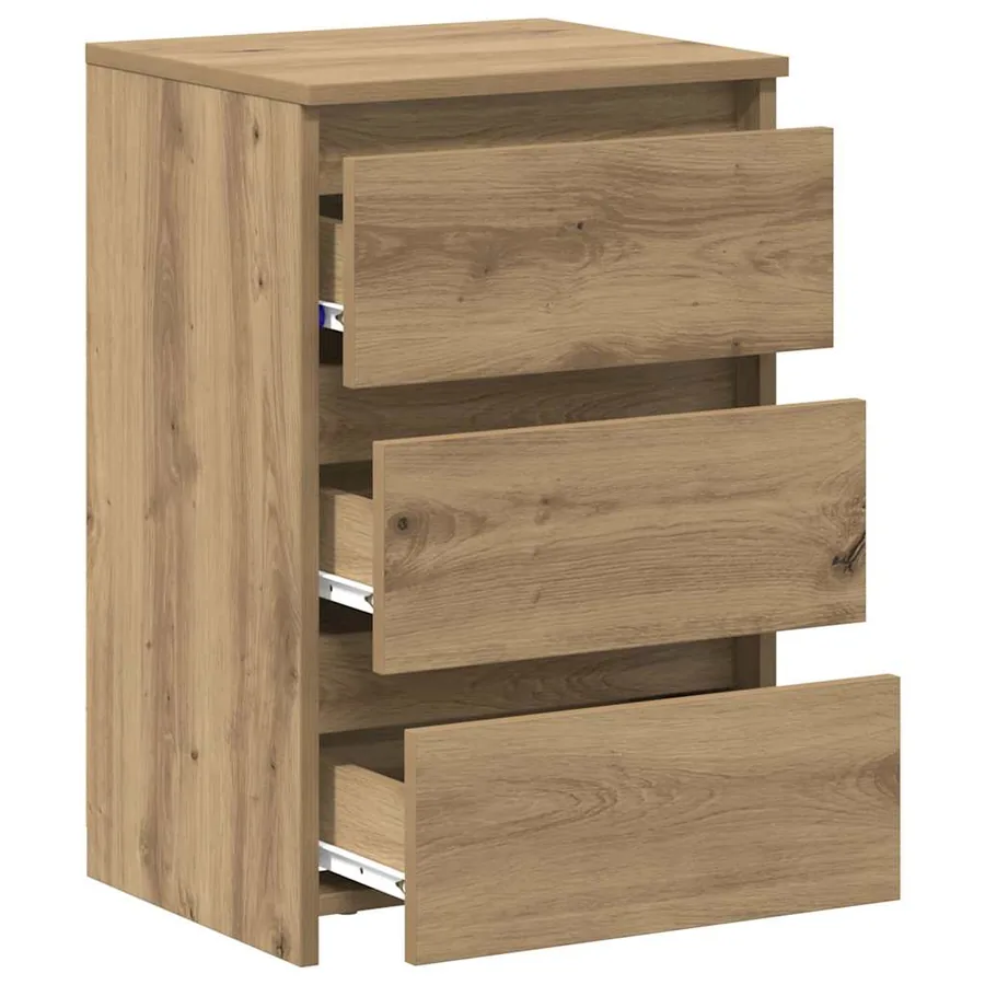 Tables de chevet 2 pcs chêne artisanal bois d'ingénierie - 8