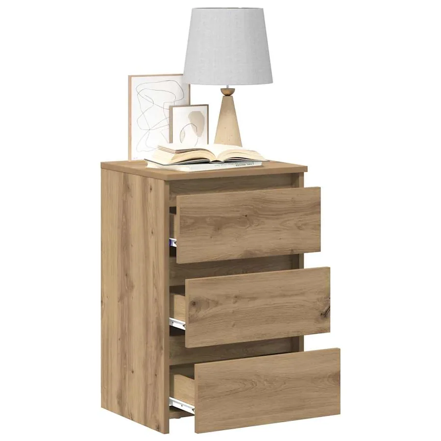 Tables de chevet 2 pcs chêne artisanal bois d'ingénierie - 9