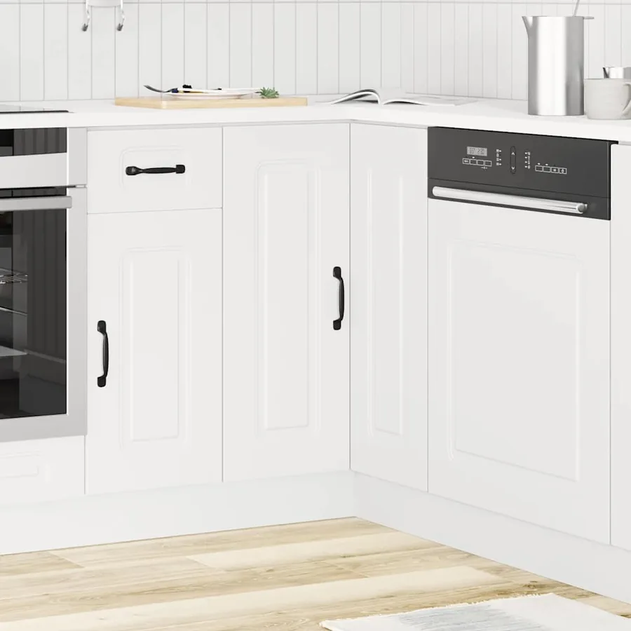 Armoire d'angle de cuisine Kalmar blanc bois d'ingénierie - 3