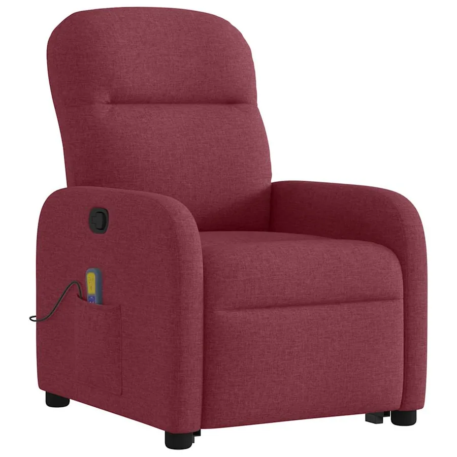 Fauteuil inclinable de massage Rouge bordeaux Tissu - 4
