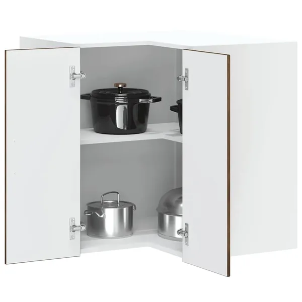 Armoire murale d'angle de cuisine Kalmar chêne fumé