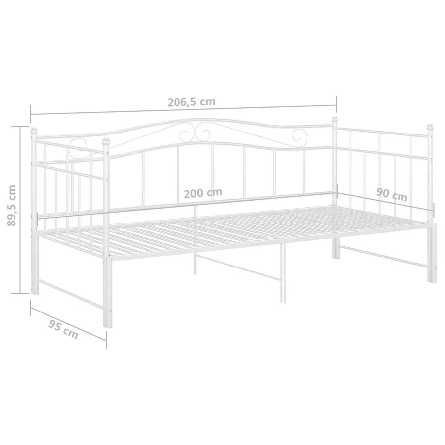 Cadre de canapé-lit extensible sans matelas blanc 90x200 cm - 12