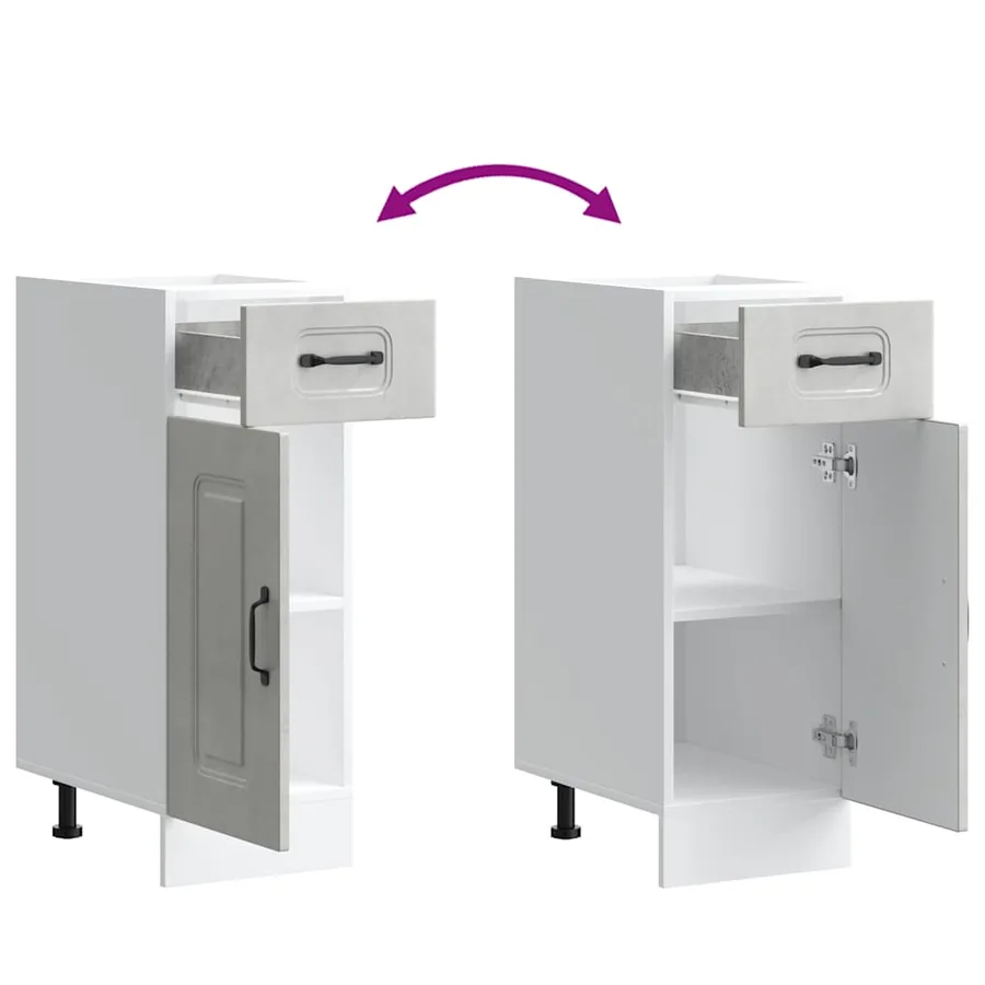Armoire de cuisine Kalmar gris béton bois d'ingénierie - 8