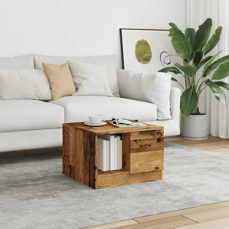 Table basse vieux bois 50x50x36 cm bois d'ingénierie - 3