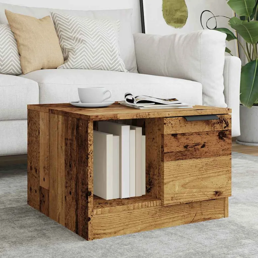 Table basse vieux bois 50x50x36 cm bois d'ingénierie - 4