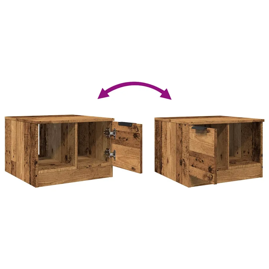 Table basse vieux bois 50x50x36 cm bois d'ingénierie - 9