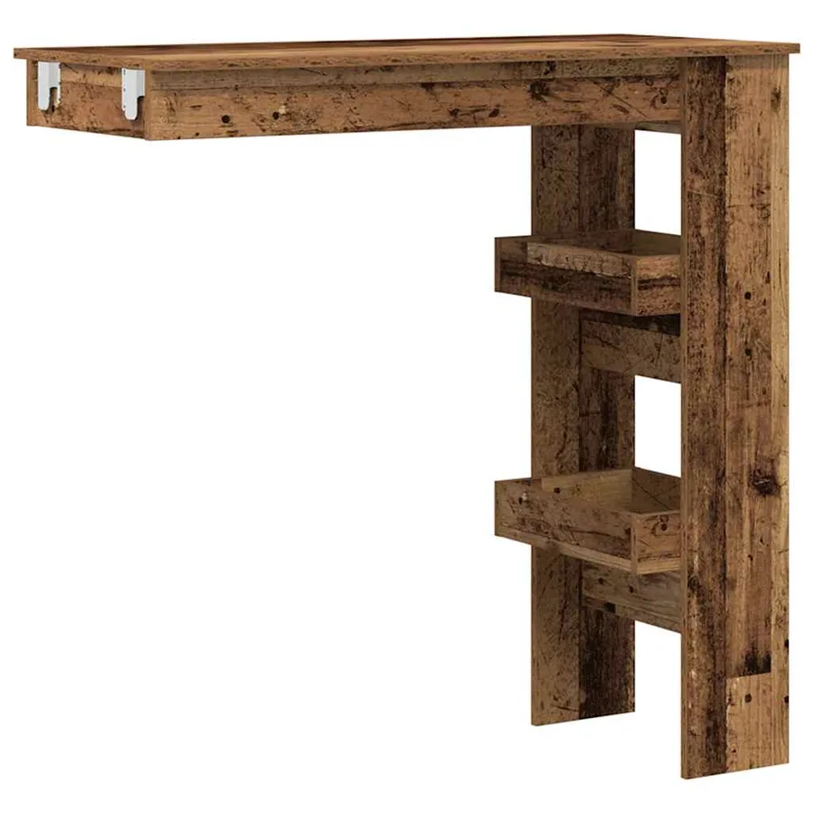 Table bar mural vieux bois 102x45x103,5 cm bois d'ingénierie - 2