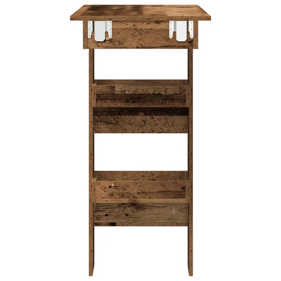 Table bar mural vieux bois 102x45x103,5 cm bois d'ingénierie - 5