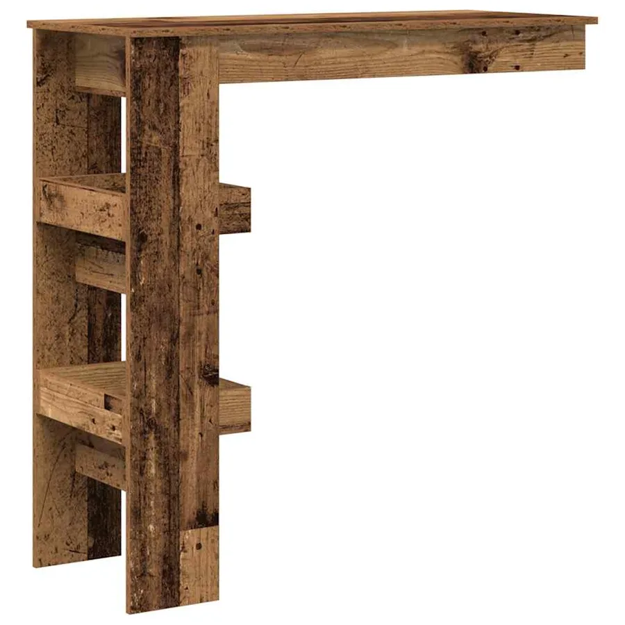 Table bar mural vieux bois 102x45x103,5 cm bois d'ingénierie - 6