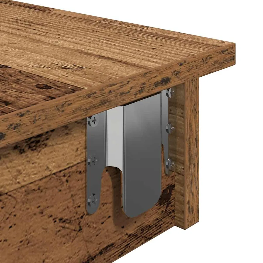 Table bar mural vieux bois 102x45x103,5 cm bois d'ingénierie - 7