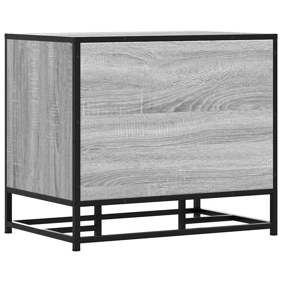 Banc à chaussures sonoma gris bois d'ingénierie et métal - 6