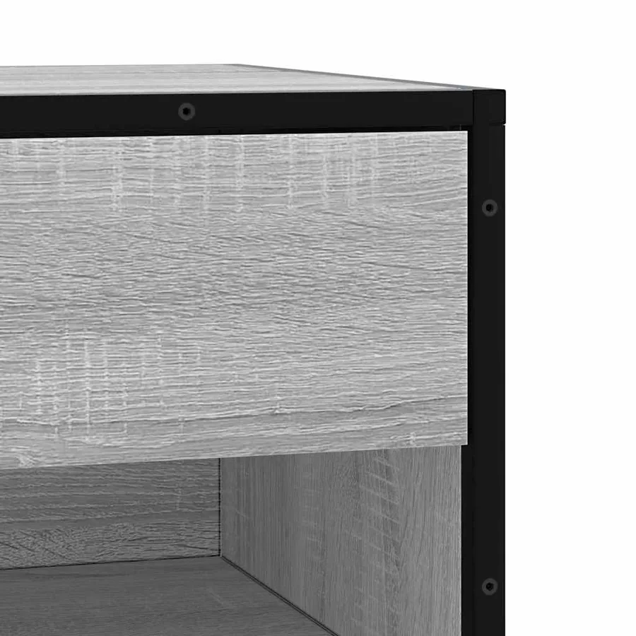 Banc à chaussures sonoma gris bois d'ingénierie et métal - 8
