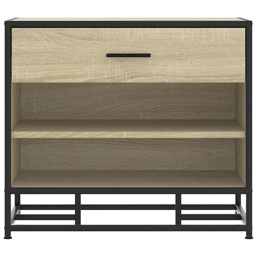 Banc à chaussures chêne sonoma bois d'ingénierie et métal - 4