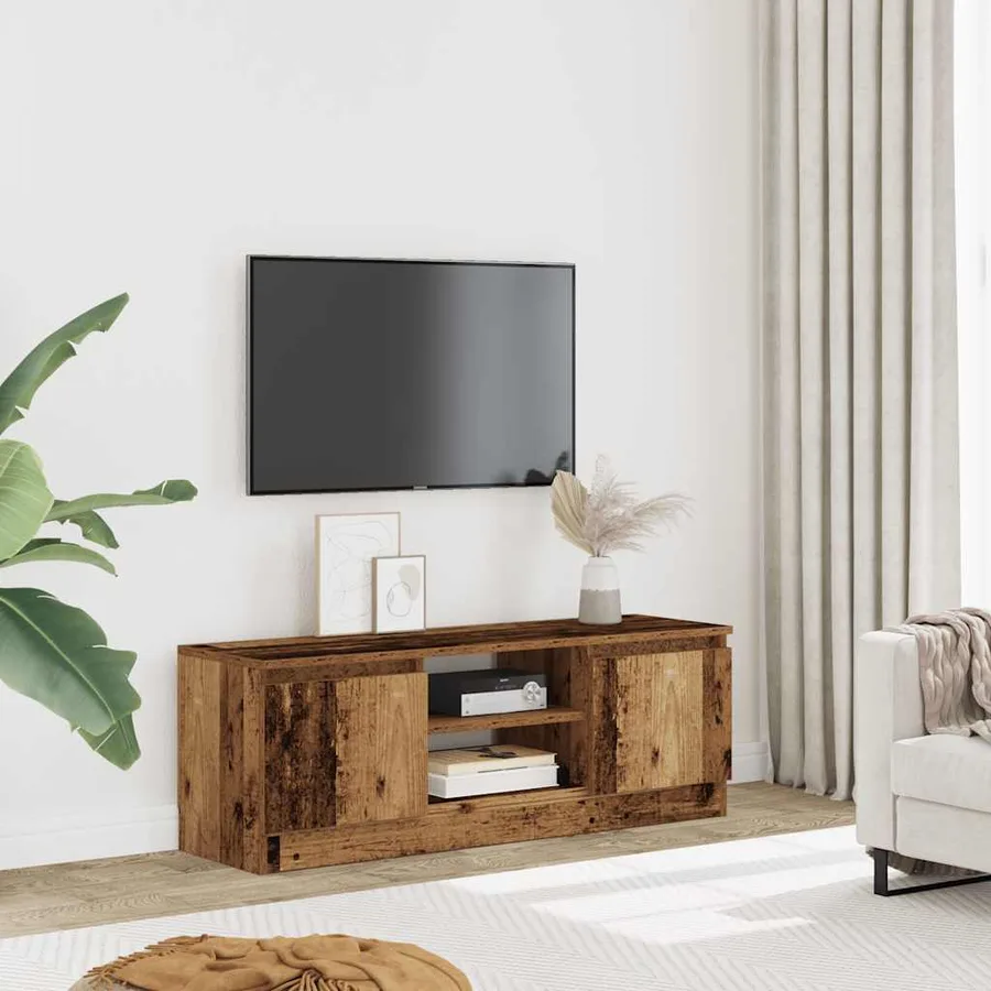 Meuble TV vieux bois 102x30x36 cm bois d'ingénierie - 3