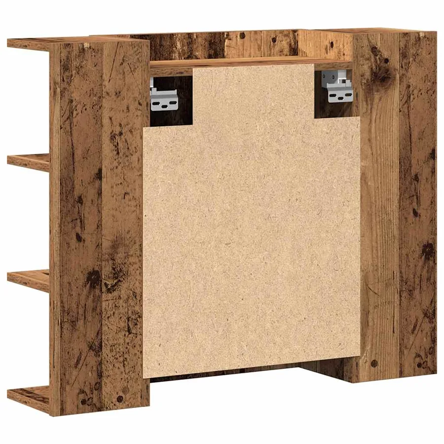 Armoire à miroir de salle de bain vieux bois bois d'ingénierie - 6