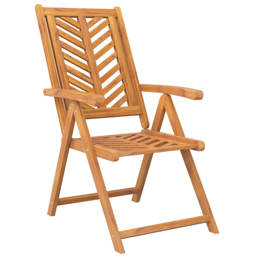 Chaises de jardin inclinables lot de 2 bois massif d'acacia - 3