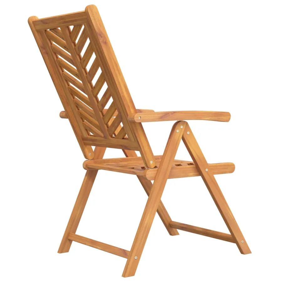 Chaises de jardin inclinables lot de 2 bois massif d'acacia - 6