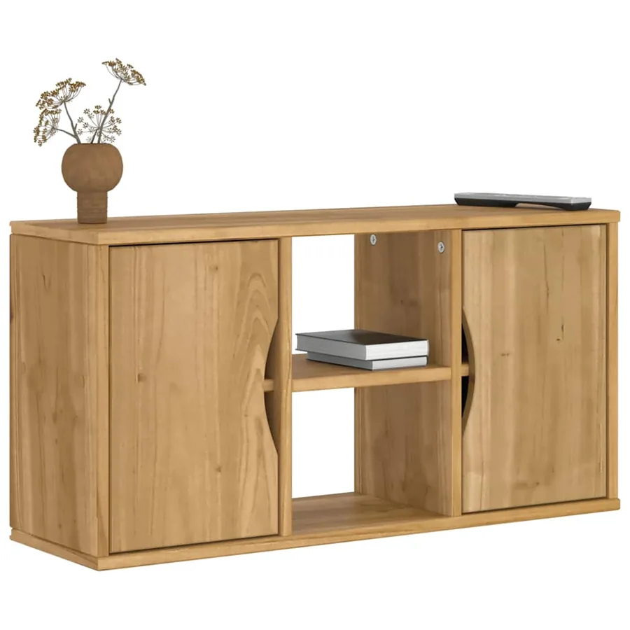 Meuble TV ODDA 79x24x40 cm bois massif pin