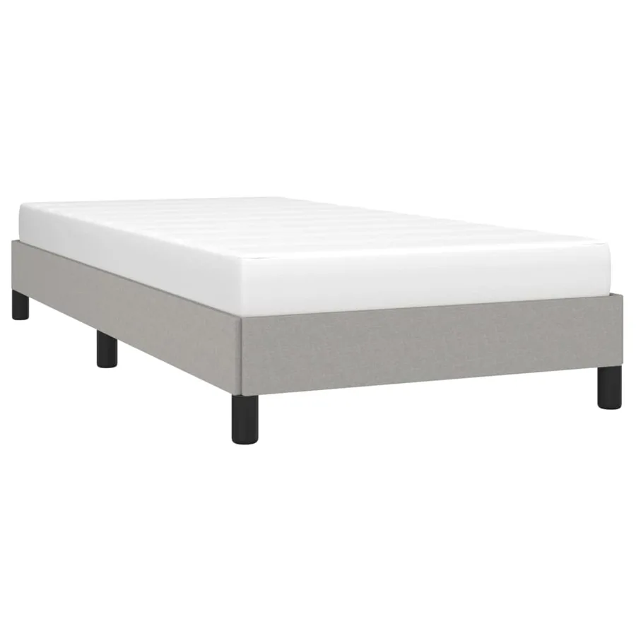 Cadre de lit sans matelas gris clair 90x200 cm tissu - 3