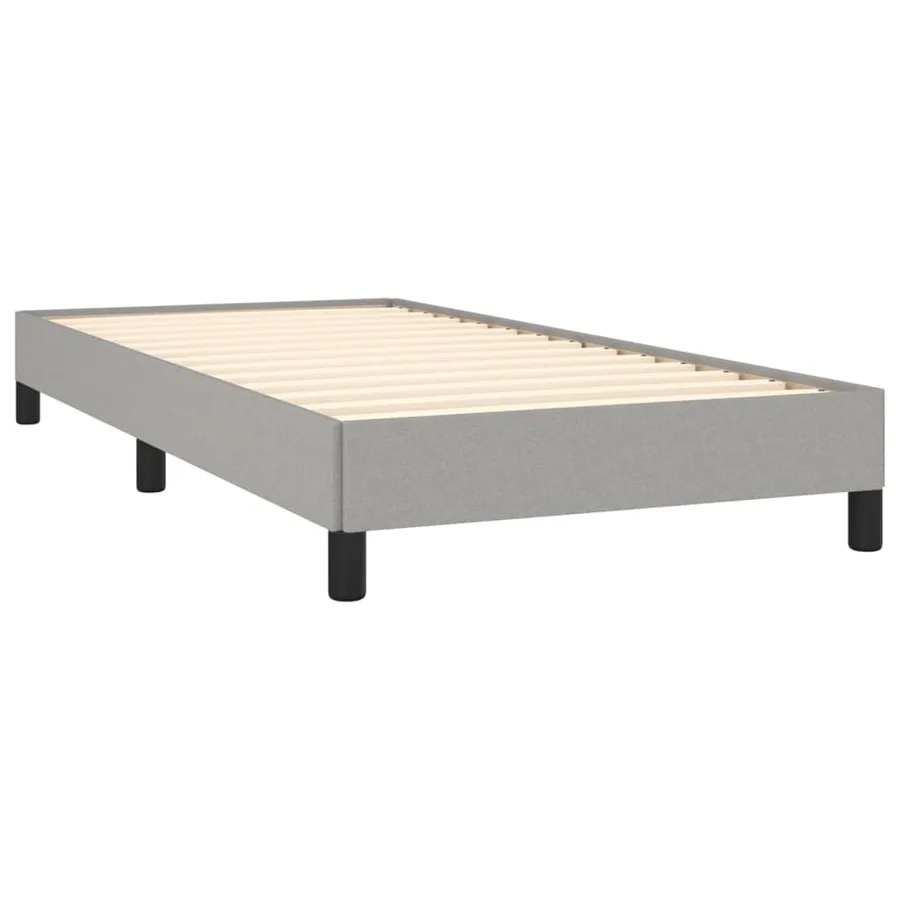 Cadre de lit sans matelas gris clair 90x200 cm tissu - 4