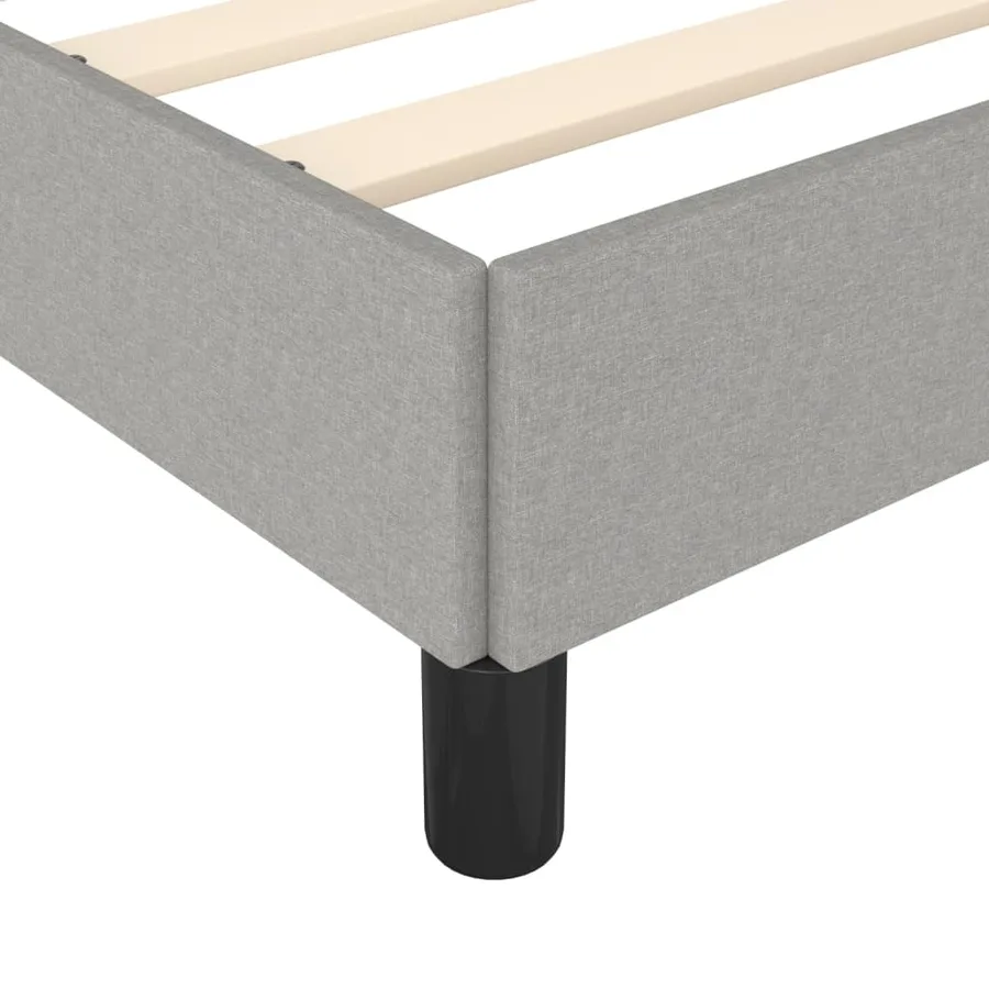Cadre de lit sans matelas gris clair 90x200 cm tissu - 7