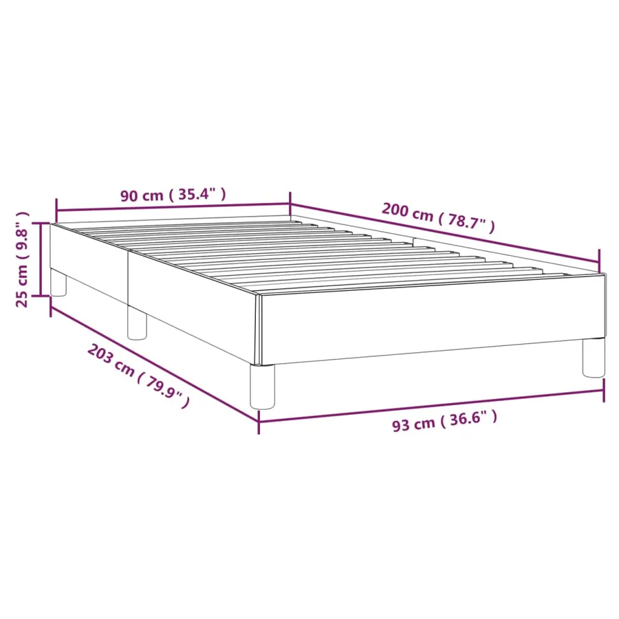 Cadre de lit sans matelas gris clair 90x200 cm tissu - 9