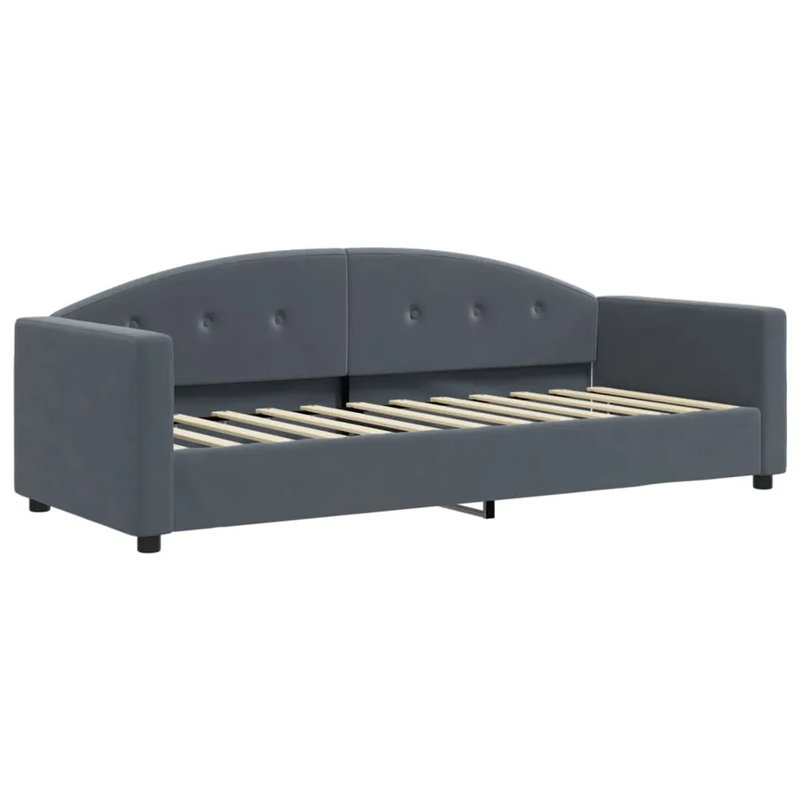 Lit de jour avec gigogne sans matelas gris foncé 80x200 cm - 6
