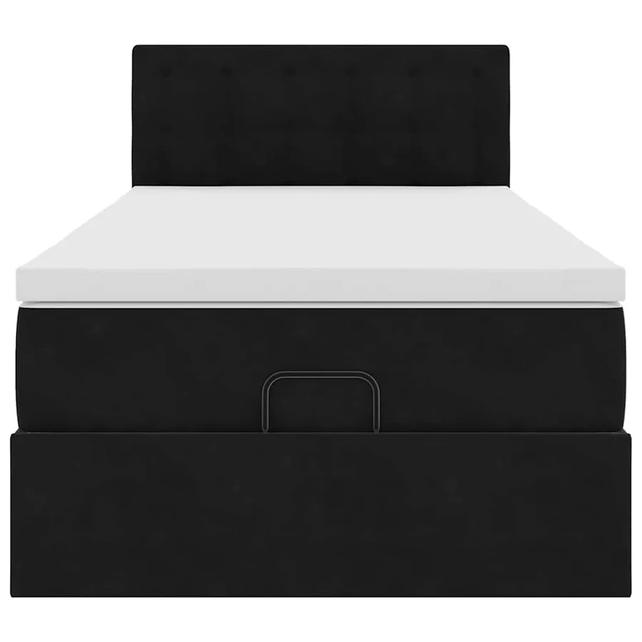Cadre de lit ottoman avec matelas noir 80x200 cm velours - 7