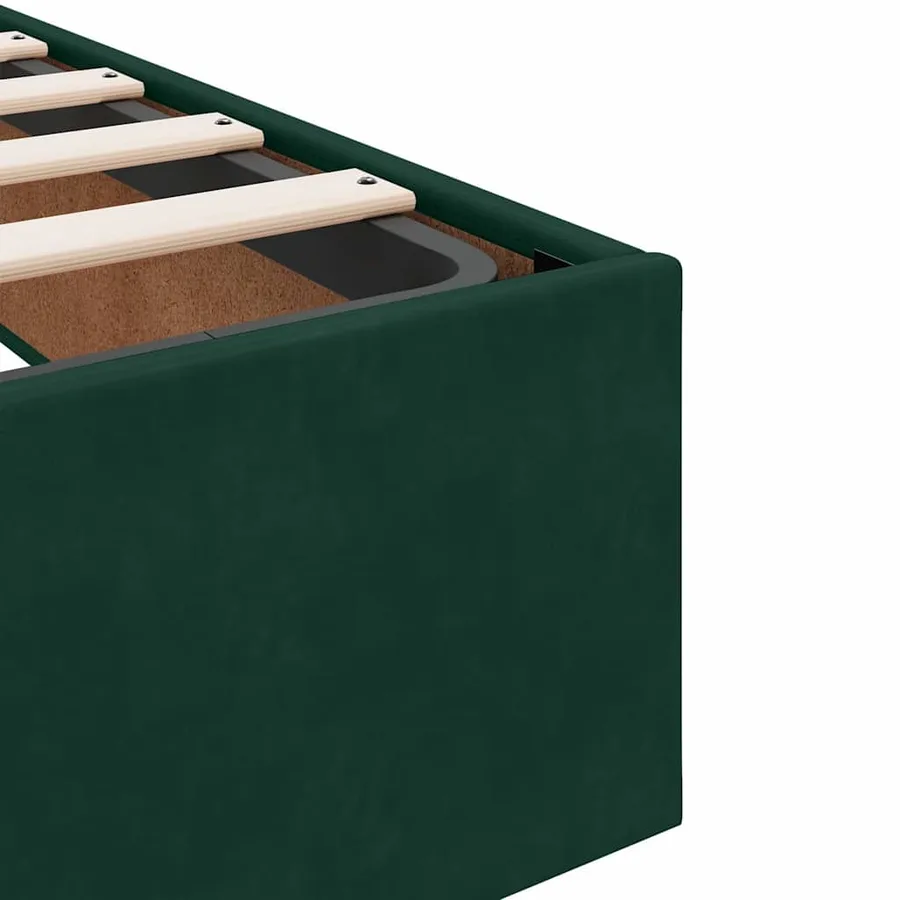 Cadre de lit ottoman sans matelas vert foncé 80x200 cm velours - 11