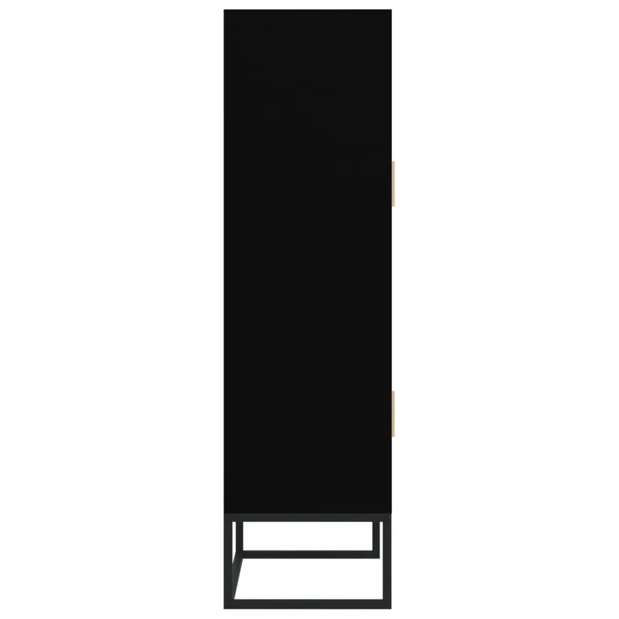 Buffet haut noir 70x35x125 cm bois d'ingénierie - 6