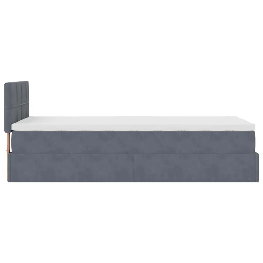 Cadre de lit ottoman avec matelas gris foncé 80x200 cm velours - 9