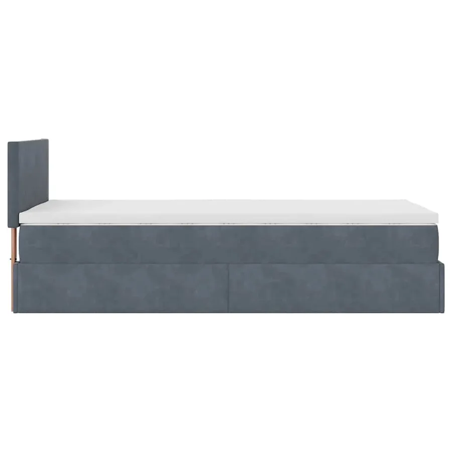 Cadre de lit ottoman avec matelas gris foncé 80x200 cm velours - 11