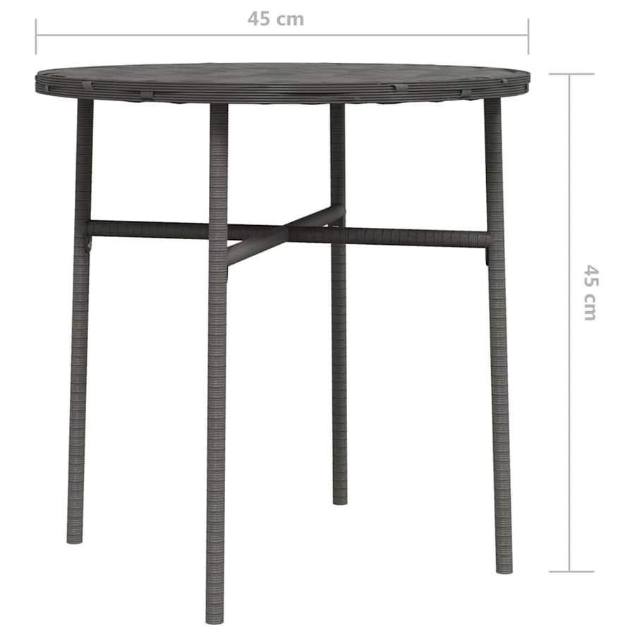 Table à thé Gris 45 cm Résine tressée - 6